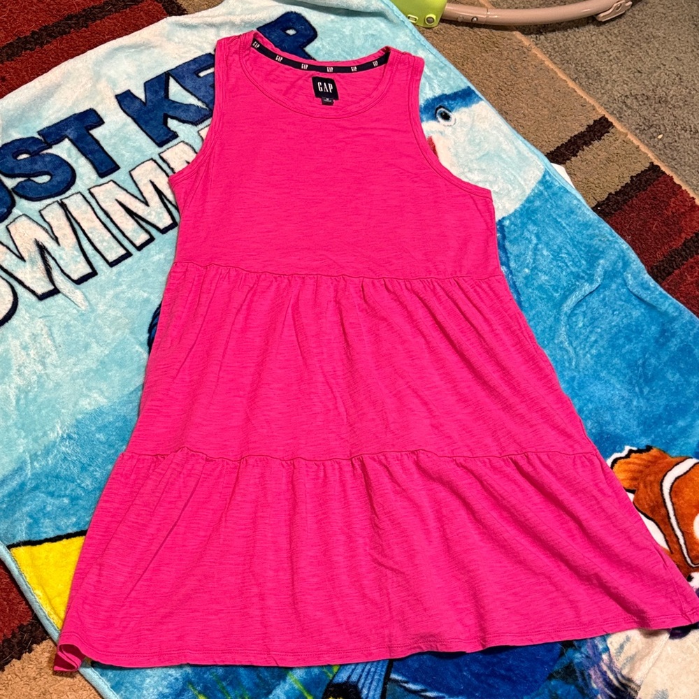 GAP Vibrant Pink Tiered Dress